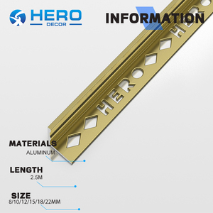 Gạch Trims Nhà Sản Xuất Tùy Chỉnh Nhôm Cạnh Góc Đường Cong <span class=keywords><strong>L</strong></span> Hình Dạng Gốm Gạch <span class=keywords><strong>Trim</strong></span> Cho Tường Trang Trí - Product Image 4