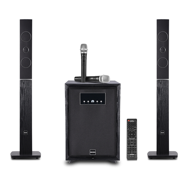 2.1 Ch Bass Speaker System With Dual Wireless Microphones and BT Karaoke Stereo Sound Cinema Theatre System