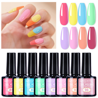 Kit de vernis à ongles semi-permanent 8 couleurs 7,3 ml en gros, vegan, avec logo personnalisé, pour marque privée