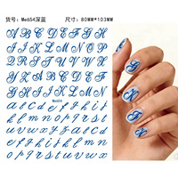 Autocollants pour ongles en lettres noires et blanches, autocollants adhésifs pour ongles, style INS, alphabet, fournitures pour nail art, pour manucure DIY, vente en gros