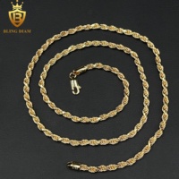 Collier chaîne corde Franco pour homme en argent 925 plaqué or 14K 18K, bijoux hip-hop 3,3 mm, vente en gros