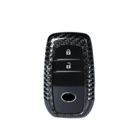 Étui pour clé de voiture en carbone, housse en fibre de carbone pour clé de voiture Toyota Land Cruiser Camry Crown