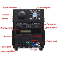 Vente flash Pincheng PC-HHJ650 650W Machine à pulvérisation de fleurs électroniques de scène à télécommande DMX Mariages Étincelles électriques Glace sèche