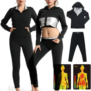 Women Blank Sweat Suits Activated Jacket Fitness Wear Slimming Fit Running Plus Size Sauna Jacket Women