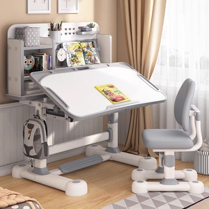 Height Adjustable Metal Furniture Set New Design <b>Study</b> Table <b>Chair</b> Bookshelf for Home Office School for Apartment Use - Product Image 2