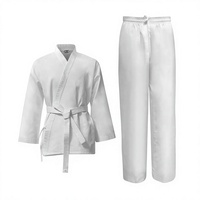 Uniforme de karaté en gros respirant et infroissable, personnalisable avec logo, échantillon disponible pour enfants et adultes, idéal pour l'entraînement en dojo et les arts martiaux.