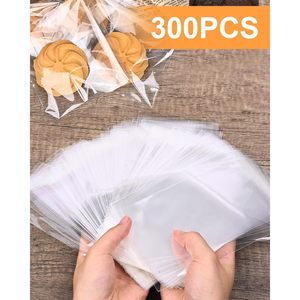 ถุงคุกกี้แบบมีกาวในตัว 300 ชิ้น, ถุงแก้วใสปิดผนึกเองขนาด 4x6 นิ้ว, ถุงแก้วใสแบบปิดผนึกได้สำหรับบรรจุภัณฑ์ - Product Image 4