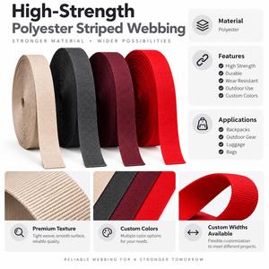 High Strength Polyester Striped Woven Webbing Durable <b>Strap</b> for Outdoor Gear Backpack <b>Luggage</b> Bag Pet Accessories - Product Image 4
