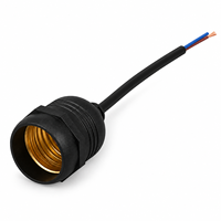 Douille de lampe étanche E27 IP65 en PVC avec fils en cuivre pour éclairage extérieur de jardin, patio et projets domestiques