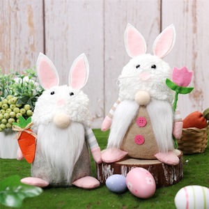 2024 Neue Ostern gesichtslose Gnome-Kaninchenpuppe handgefertigt wiederverwendbar Heimdekoration Frühjahr hängender Hase Spielzeug-Schmuck Kindergeschenke - Product Image 2