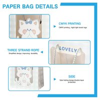 Noël Transparent Poupée Sac Papier Cadeau Artisanat Mignon Bouquet De Fleurs Bougie Cadeau Emballage Recyclable Sac En Papier Ouvert Avant