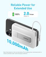 Chargeur portable magnétique sans fil Anker Zolo 10 000 mAh, charge rapide 45 W max, batterie externe, support réglable, câble USB-C