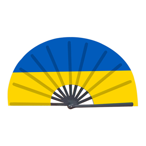 Abanicos Plegables de Plástico con la Bandera de Ucrania al por Mayor, Abanico de Mano para Carnaval, Boda, Festival, Fiesta, Agencia de Viajes - Product Image 1