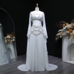 Sharon ha detto SS286 lusso perle nappa <span class=keywords><strong>abito</strong></span> da sera blu con cappotto fluente <span class=keywords><strong>abito</strong></span> di fidanzamento Dubai <span class=keywords><strong>per</strong></span> le donne festa di nozze - Product Image 2