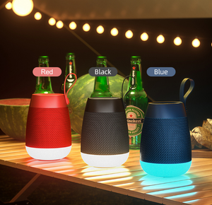 Enceinte Bluetooth sans fil, basses puissantes, lumière LED d'ambiance, en tissu, étanche, petite enceinte audio pour l'extérieur - Product Image 1