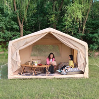 Tente de camping gonflable familiale portable extra large à trois couches en tissu Oxford imperméable pour salon extérieur