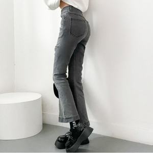 กางเกงยีนส์แฟชั่นสตรีท 100% ผ้าฝ้าย ดีไซน์น่ารักสไตล์สาวหวาน ทรงขาบาน วินเทจ ทรงหลวม - Product Image 3