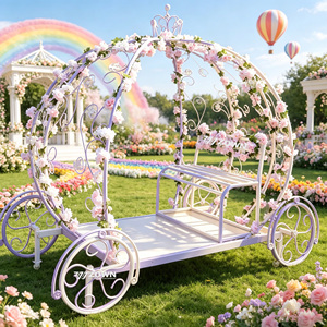 Chariot de chevaux royal en forme de citrouille, portable et assemblé, ornements personnalisés pour mariage et exposition en site touristique - Product Image 1