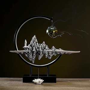 Brûleur d'encens en céramique à refoulement Vente en gros Brûleur suspendu zen de luxe avec cascade LED - Product Image 4