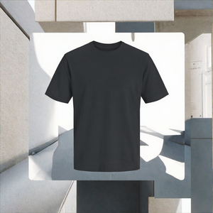 Camiseta Negra para Hombre, 100% Algodón Orgánico, Cuello Redondo, Manga Corta, Corte Regular, Estilo Casual, Básica para el Verano, para Uso Diario - Product Image 2