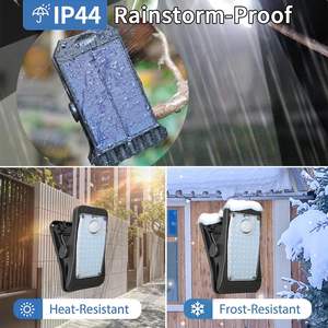 Lampe solaire à pince LED étanche IP67 pour jardins, patios et allées extérieurs, avec détection humaine, alimentation par batterie et corps en PC - Product Image 4