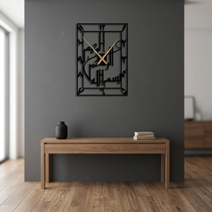 Modern Metal Wall Clock <b>Square</b> Abstract Geometric Design Silent Quartz Analog Hanging Living Room Decor - Product Image 6