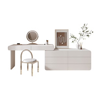 Bureau d'étude blanc moderne avec étagère et armoire pour bureau à domicile, coiffeuse et table de maquillage avec tiroirs