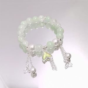 Pulsera de cuentas de cristal craquelado con diseño de cola de pez Fantasy Popcorn, joyería de cuentas para mujer, pulseras de cristal, brazaletes para niñas - Product Image 6