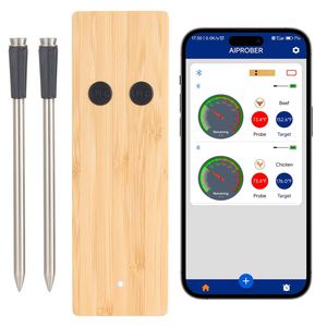 Smart App <b>Control</b> Long Range Smart BBQ Cooking Thermometer Digital Meat Grill 700ft Wireless 2 Probe Thermometer - Product Image 1