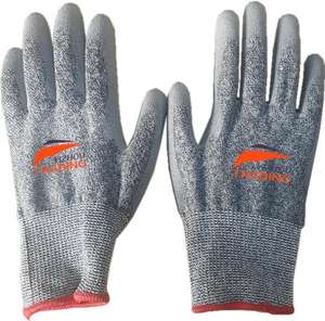 عالية الأداء مكافحة قطع مستوى 5 HPPE مع رمادي بو المغلفة قفازات السلامة حماية اليد - Product Image 3