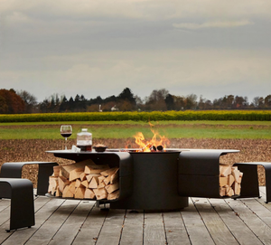 Brasero extérieur commercial personnalisé multi-combustibles (bois et gaz) pour la décoration de villas, hôtels et patios - Product Image 5