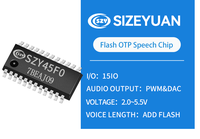 SIZEYUAN SZY45F0 SSOP24 Puce MP3 à commande vocale MCU 32 bits avec 7 broches E/S numériques programmables, mémoire Flash 128 Mo, contrôleur hôte SD