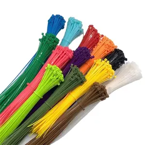 Fornecedor de braçadeiras de plástico com fecho de correr para cabos de nylon com travamento automático de braçadeiras de plástico coloridas
