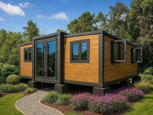 Maison conteneur préfabriquée américaine de haute qualité, extensible et pliable, de 40 pieds, type Tiny Home, avec 2 à 4 chambres, pour usage villa et hôtel - Product Image 3