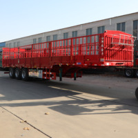 Semi-remorques JINFENG personnalisables en acier de 60 tonnes, 2/3/4 essieux, avec train de roulement robuste, en promotion, pour le transport de bétail, de canne à sucre et de marchandises en vrac