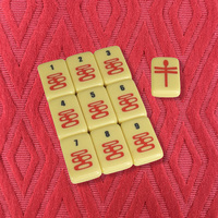 Lot de 156 tuiles de Mahjong américaines en acrylique jaune crème/blanc ivoire, gravées en profondeur et imprimées UV, collection SEASONS MJLA