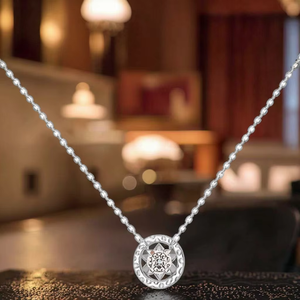 قلادة نسائية من الفضة الإسترلينية بتصميم بسيط ، سلسلة مطلية بالذهب الحقيقي عيار 14 قيراط ، قلادة كارما جميلة ، حفلات الزفاف من الزركون - Product Image 3