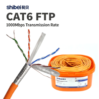 Cable CAT7 FTP de Cobre Sólido Confiable, Cable LAN Blindado de Alto Rendimiento de 250MHz para Cableado de Proyectos, Cable Ethernet de 8 Conductores