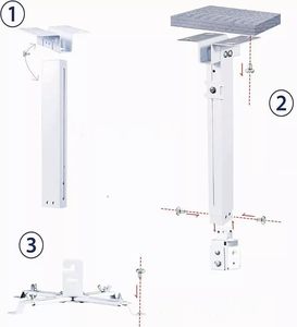 Base de <span class=keywords><strong>support</strong></span> de <span class=keywords><strong>projecteur</strong></span> universelle réglable 43-65cm extensible blanc <span class=keywords><strong>pour</strong></span> <span class=keywords><strong>projecteur</strong></span> de montage compatible plafond/mur - Product Image 4