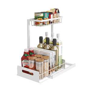 Organizzatore Estraibile a 2 Livelli Regolabile in Altezza, in Metallo, a Forma di L, Multifunzionale per Bagno e <span class=keywords><strong>Cucina</strong></span>, da Installare Sotto il Lavello - Product Image 4