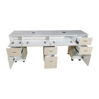 Table de manucure moderne de style français, simple ou double, avec aspirateur de poussière, mobilier de salon écologique