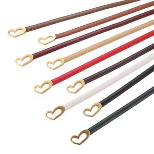 Cinturón de Cuero Vacuno para Mujer, Hebilla de Aleación en Forma de Corazón Negra, Diseño Minimalista, Duradero y Moderno, 2.0cm, Sólido - Product Image 5