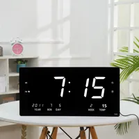 Grosir kalender abadi bahan ABS jam sunyi terpasang di dinding tampilan Digital LED multifungsi lintas batas Modern baru