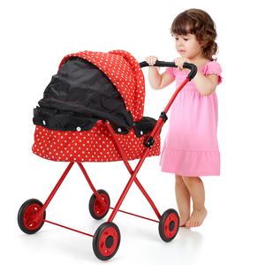 ZHORYA Pretend to Play with Cute Iron Stroller Baby <strong>pink</strong> Toy EVA Wheels Baby Stroller <strong>Walker</strong> - Product Image 1