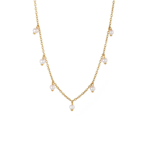 Venta al por mayor 18K chapado en oro 304 Acero inoxidable plástico dulce diseño geométrico collar Cadena de cuerda para princesa vacaciones joyería
