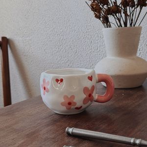 Tasse à café en céramique peinte à la main, style rétro, luxe <span class=keywords><strong>l</strong></span>éger coréen, motif floral, haute valeur chromatique, pour <span class=keywords><strong>le</strong></span> petit-déjeuner/<span class=keywords><strong>latte</strong></span>/lait/thé - Product Image 4