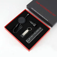 Logo personnalisé de luxe, ensemble de cadeaux d'entreprise promotionnels pour l'entreprise, porte-cartes avec porte-clés et ensemble d'affaires à stylo