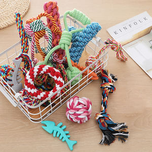 Çin üretici yüksek kaliteli yeni çevre dostu düğüm evcil etkileşimli el Polyester pamuk köpek çiğneme oyuncakları - Product Image 2