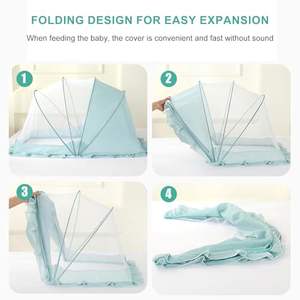 Cuna Portátil Plegable para Bebé con Mosquitero, Cunas Portátiles para Recién Nacidos, Cuna Plegable sin Fondo, Cuna Anti-Insectos con Protección Solar - Product Image 4