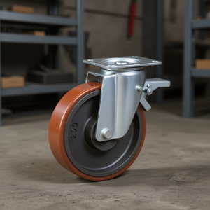Roue pivotante avec noyau en fonte, série lourde avec frein - Product Image 3